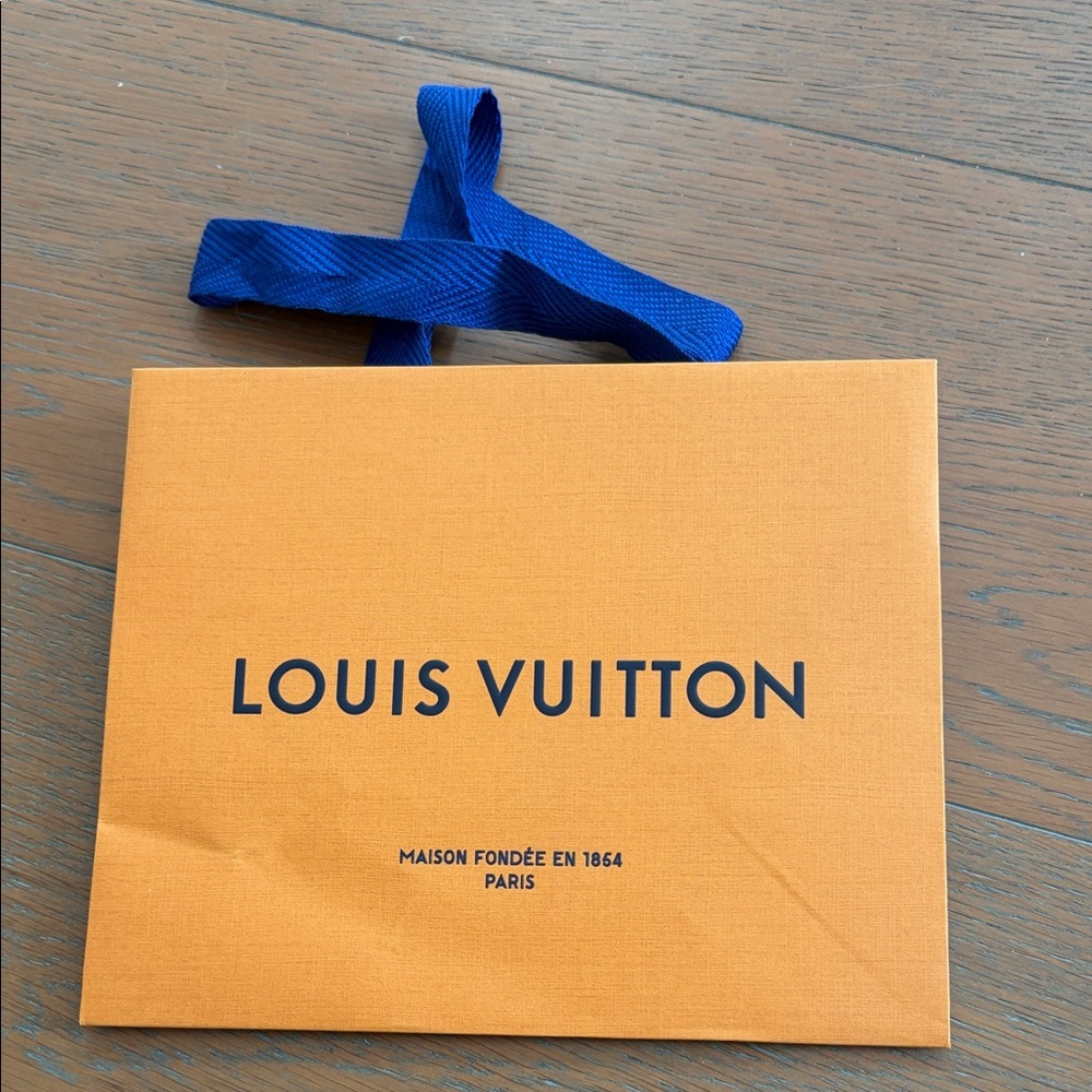 Louis Vuitton Orange Bag with Blue Handle
